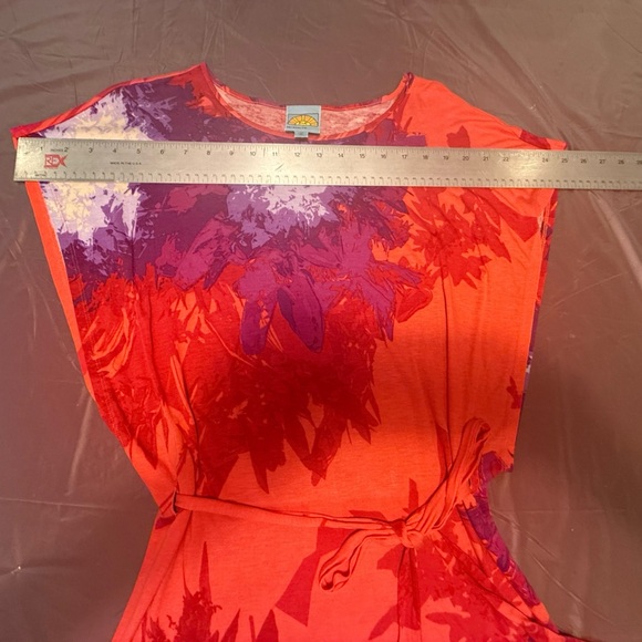 C&C California Orange/Purple Tie Dye Tie Front Tunic Blouse Size XS MSRP $128 - Picture 6 of 7
